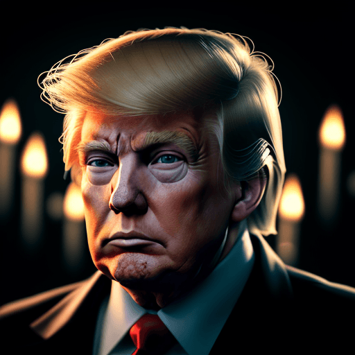 AI generated: Donald Trump, risen from the ashes, sparks, 8k, hd, contour light, high contrast, depth of field, ul...