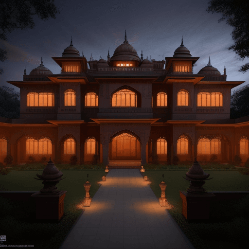 AI generated: High resolution mansion, Indian Style, Horror, Maratha