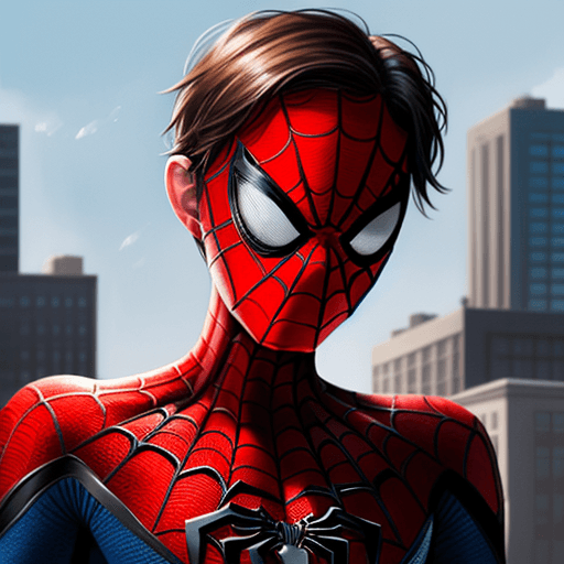 AI generated: Pixar style drawing of spiderman by tom holland female version