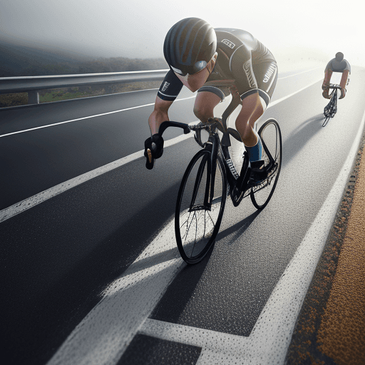 AI generated: yowamushi pedal,  roadbike, cycling, on highways, city roads, busy crawling, congested roads, high s...
