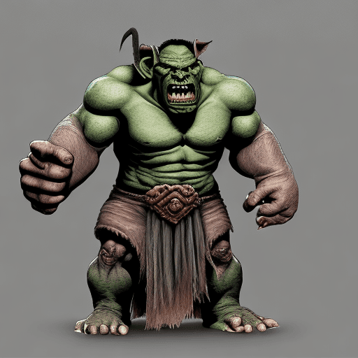 AI generated: orc from the book praise the orc