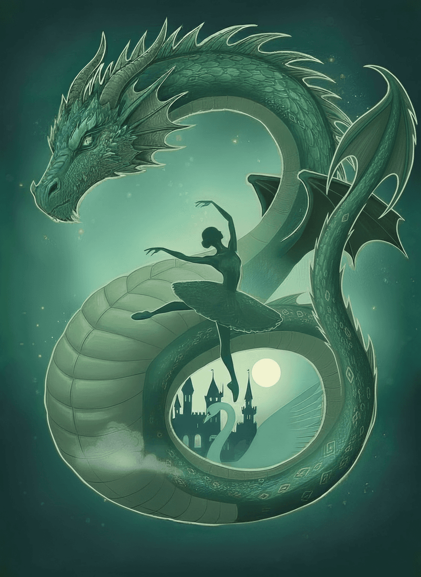 AI generated: change the form and position of the dragon's 
tail