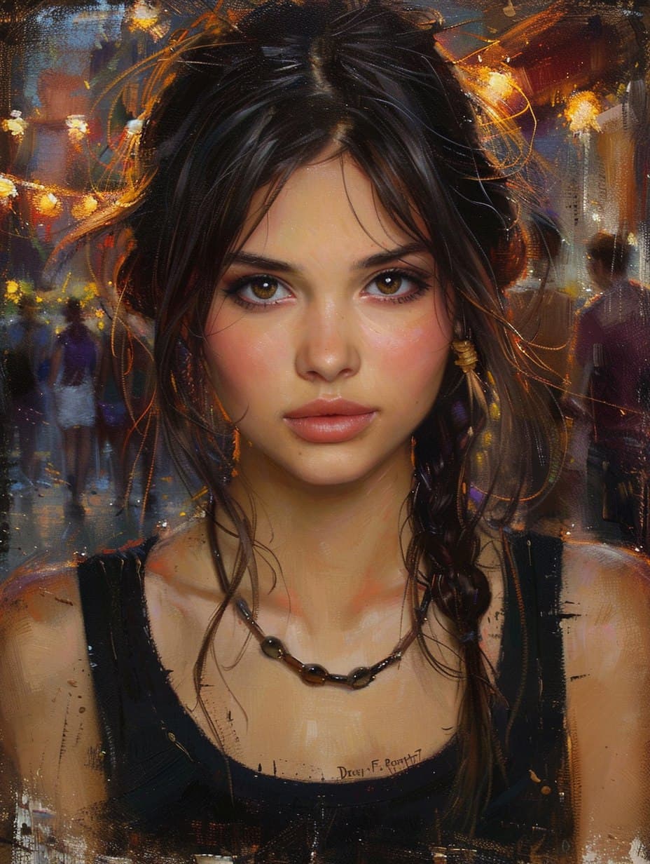 AI generated: realistic Oil painting in the style of casey baugh, cinematic, lights, softly luminous, daniel f. ge...