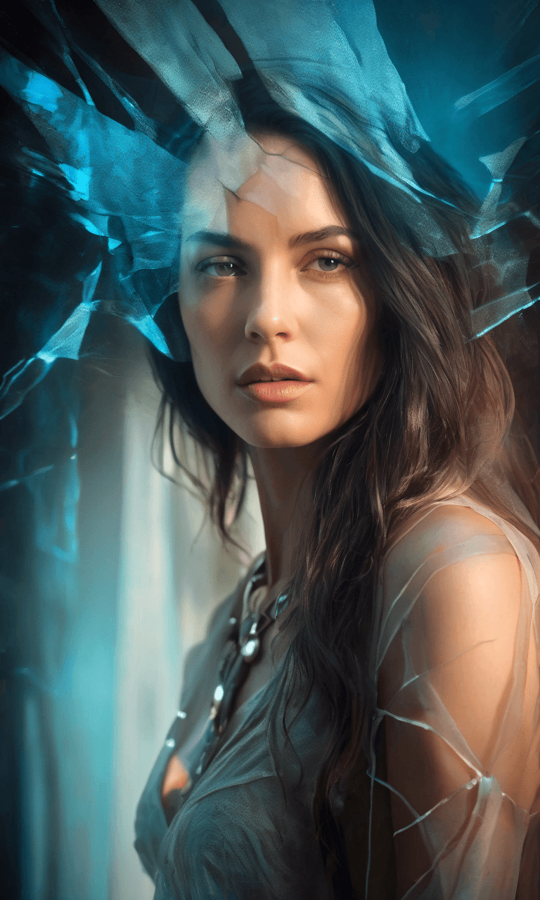 AI generated: best quality, 4k, highres, masterpiece, ultra-detailed, realistic, highly detailed dark haired women...
