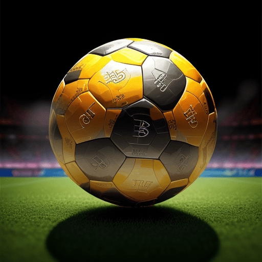 AI generated: creates an image with a soccer ball made from Bitcoin fragments while a goal is scored. The image mu...