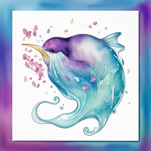AI generated: ( watercolor \(medium\),    IrisCompiet:1.2),<lora:IrisCompietStyle:0.9>, side view of a slime with ...