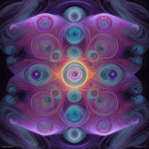 AI generated: A thought-provoking art piece depicting quantum quandaries in a surreal concept with abstract shapes...