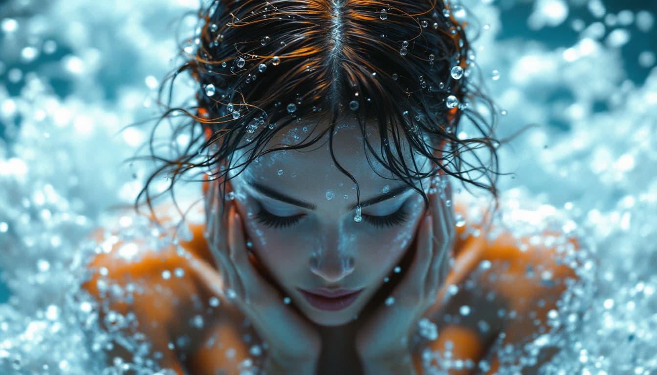AI generated: Prompt: Water texture for autodesk animation female genesis 2015, water texture for hair, in the sty...