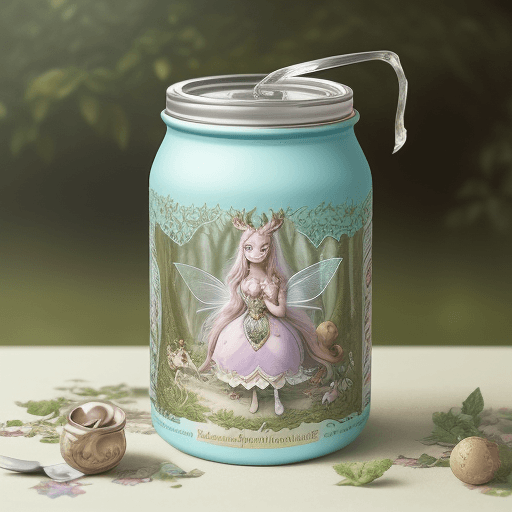 AI generated: Whimsical and playful drink packaging for a fairy tale-themed collection, featuring anthropomorphic ...