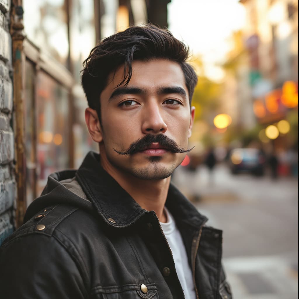 AI generated: asian man with a moustache
