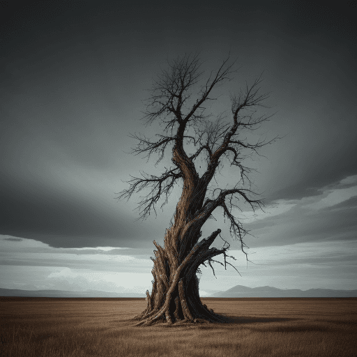 AI generated: Hyper realistic tattoo design embodiment of the saying "The axe forgets but the tree remembers". Lon...