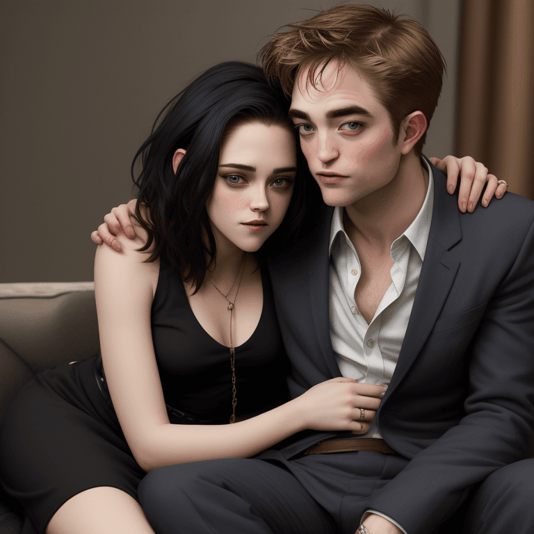 AI generated: robert pattinson with kristen stewart