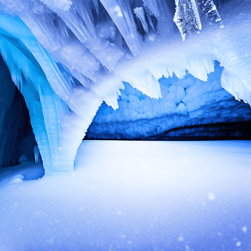 AI generated: snow storm in an ice cave.
ice crystals falling to the ground.
flat barren horizon.
Style: impressio...