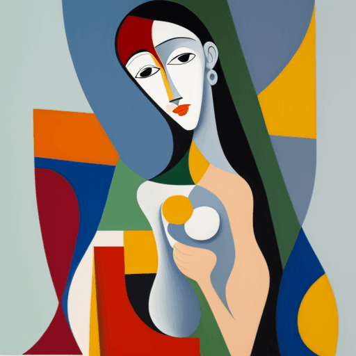 AI generated: woman, oil on canvas, in the style of Pablo Picasso, cubism, density of forms, i can't believe how b...