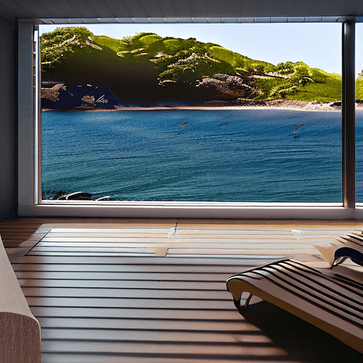 AI generated: Modern day samourai Hyper realistic eye level exterior photo of a mid century modern style house ove...