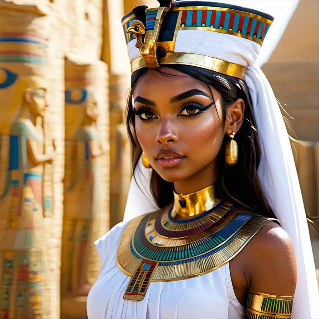 AI generated: photo of white egyptian princess glamour and cinematic