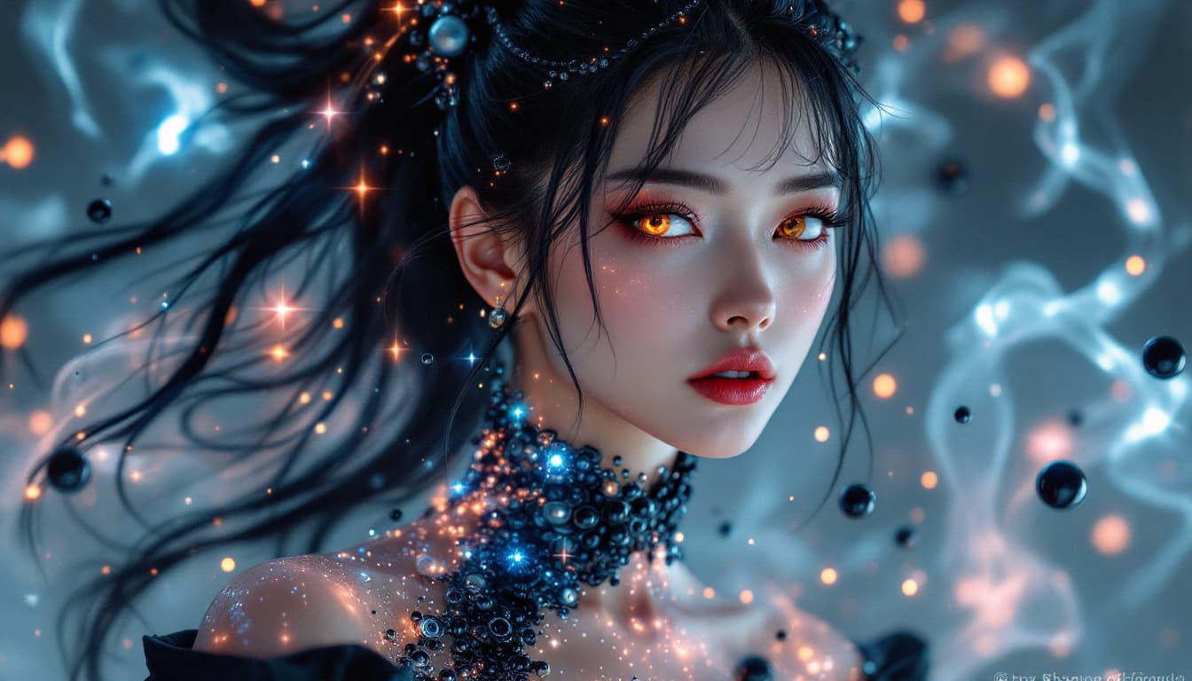 AI generated:  Create a hyper-realistic surreal portrait where reality fractures into beautiful impossibility: a m...