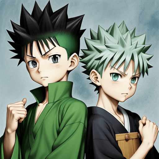 AI generated: Japanese art Hunter x Hunter Gon and Killua