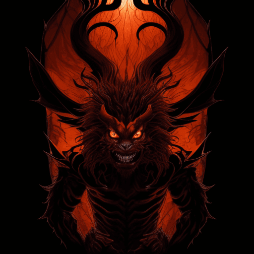 AI generated: a man, in the style of nightmarish illustrations, ORANGE, RED and black, backlight, high detail, man...
