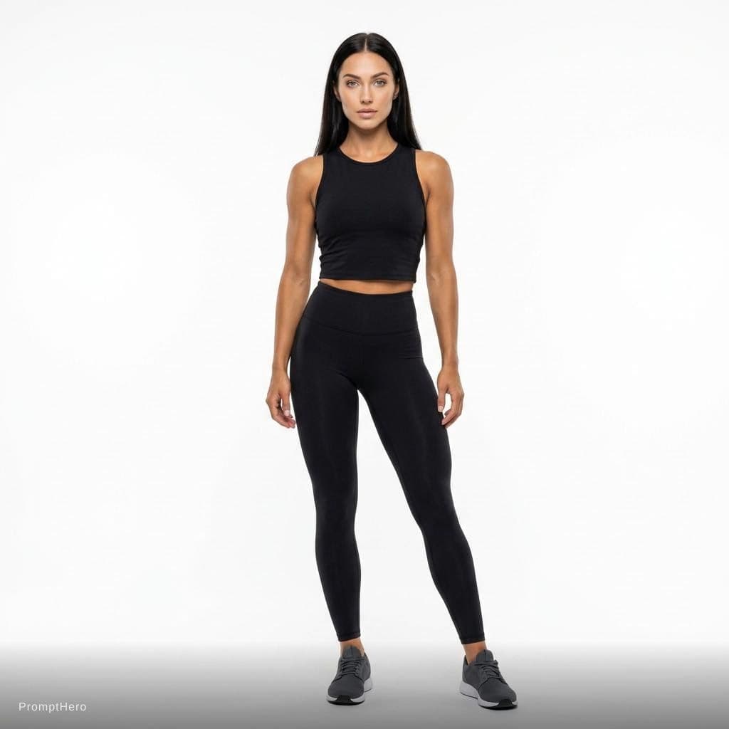 AI generated: Full body portrait of a strikingly beautiful young woman with a 
highly athletic, toned, and sculpte...