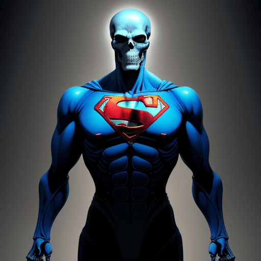 AI generated: Skeleton of supermen, 4 k ultra hd