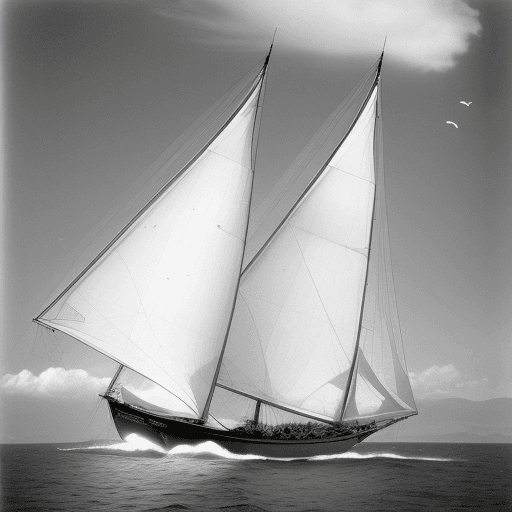 AI generated: High resolution photography inspired by "Flying Spinnakers" legendary photo from Rosenthal collectio...