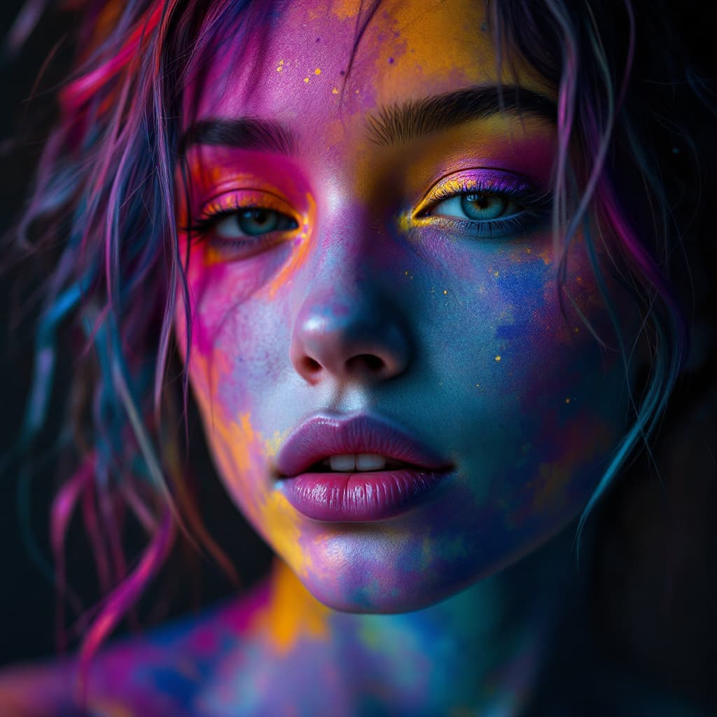 AI generated: A beautiful multicoloured human