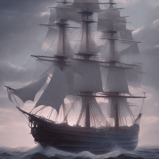 AI generated: Photo of a ultra realistic sailing ship, dramatic light, pale sunrise, cinematic lighting, battered,...