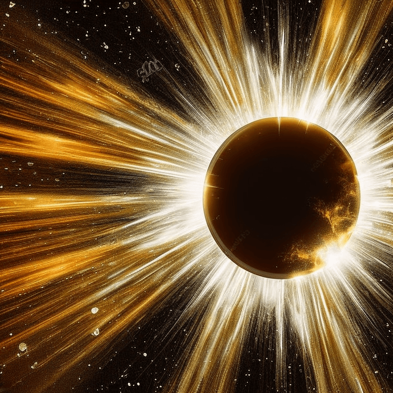 AI generated: realistic sun as a white fireball on a black background