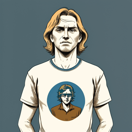 AI generated: T Shirt Design, Vintage Vector, Earthy color scheme, Raymond Pettibon, cobalt blue color background,...