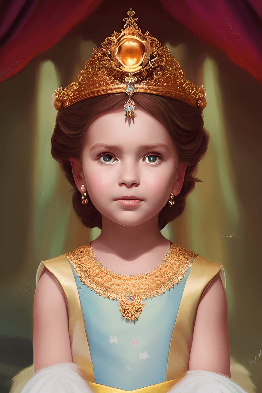 AI generated: Portrait of cute baby Childlike Empress from Never Ending Story, cute baby face, amazing digital ilu...