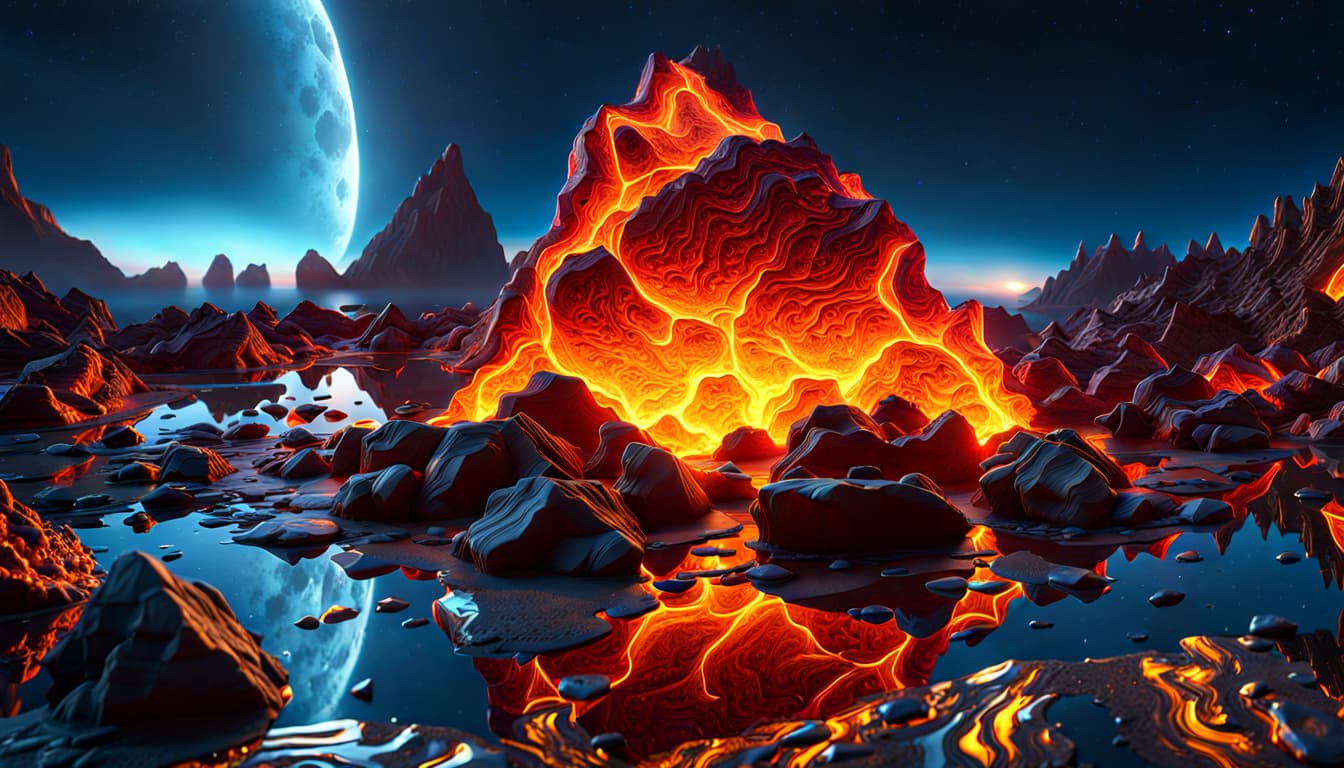 AI generated: extremely detailed CG unity 8k wallpaper, multi-textured, sea flat and dazzling, a low poly multi-te...