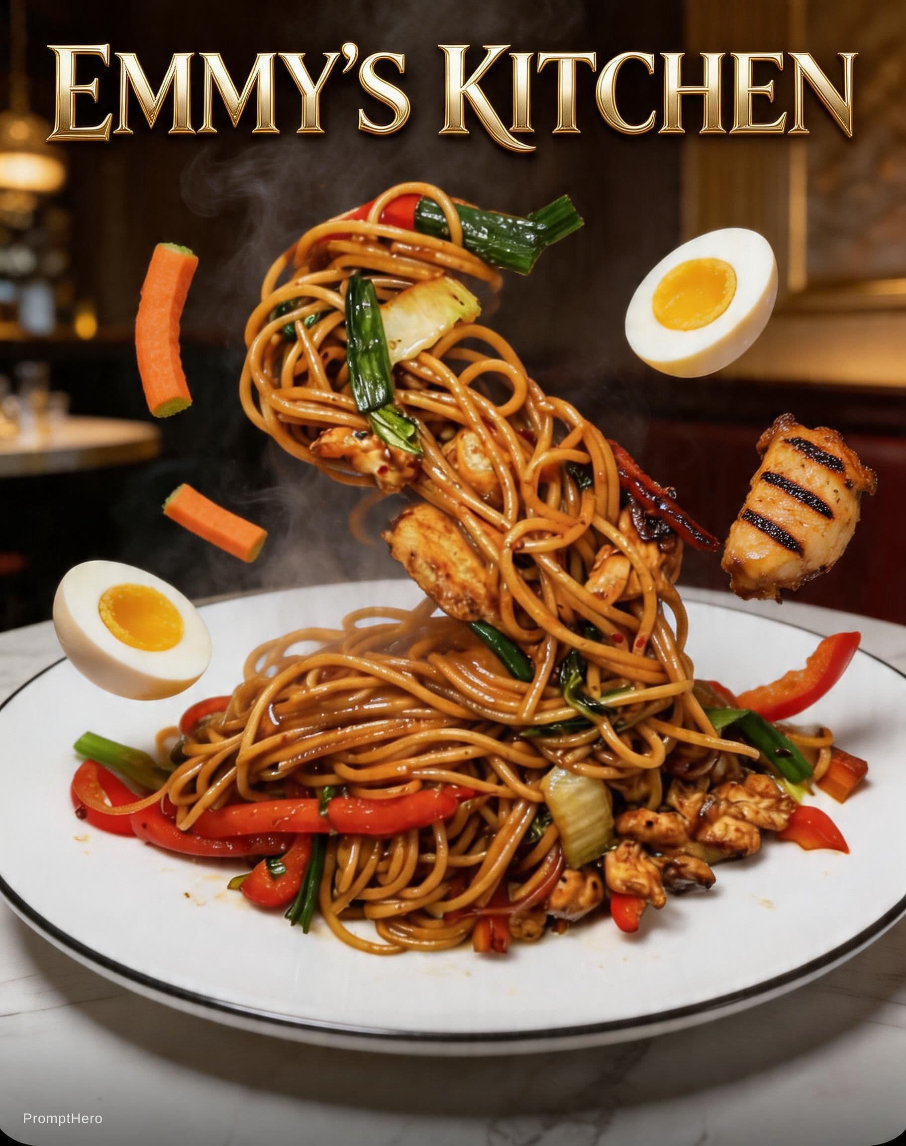 AI generated: Use the uploaded image as a reference to generate a Cinematic 3D action-packed luxury food advertise...