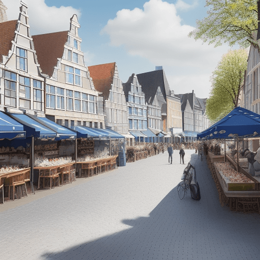 AI generated: Devise a modern Lange Lijs-style ceramic tile inspired by the vibrant Vrijthof square in Maastricht....