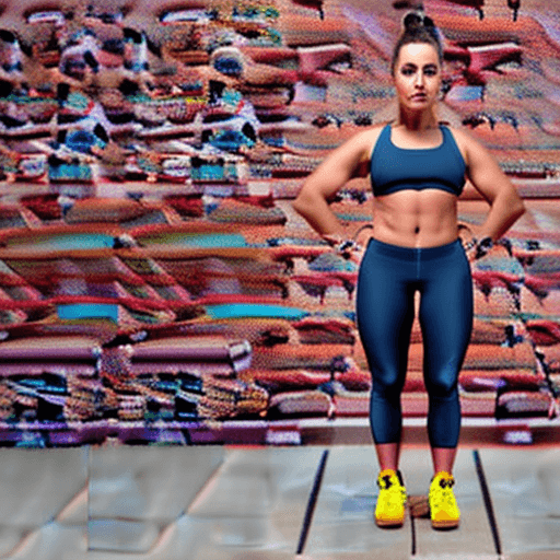 AI generated: Beautiful portuguese girl fitness trainer, stands and shows her perfect figure to her full height, w...