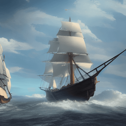 AI generated: Photo of a ultra realistic sailing ship, dramatic light, pale sunrise, cinematic lighting, battered,...
