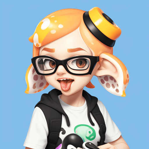 AI generated: shiver, splatoon, sfw, cute, inkling, tongue out