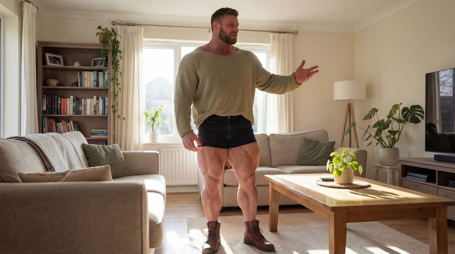 AI generated: The model's legs are bigger. 