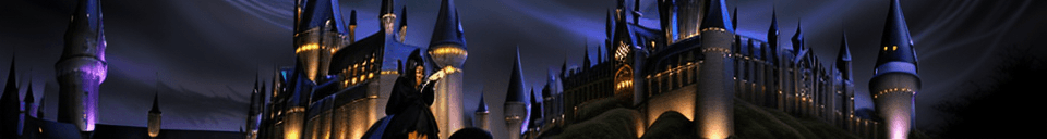 AI generated: Style-NebMagic ,A thick 30yo African American woman, standing in front of Hogwarts School of Witchcr...