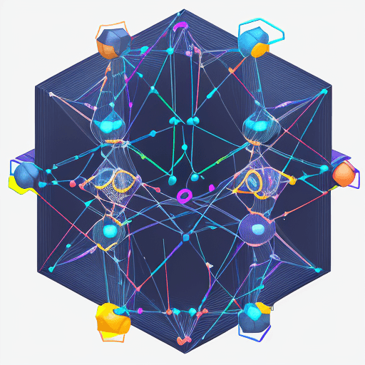 AI generated: : A 3D illustration of a neural network, with transparent nodes and glowing connections, showcasing ...