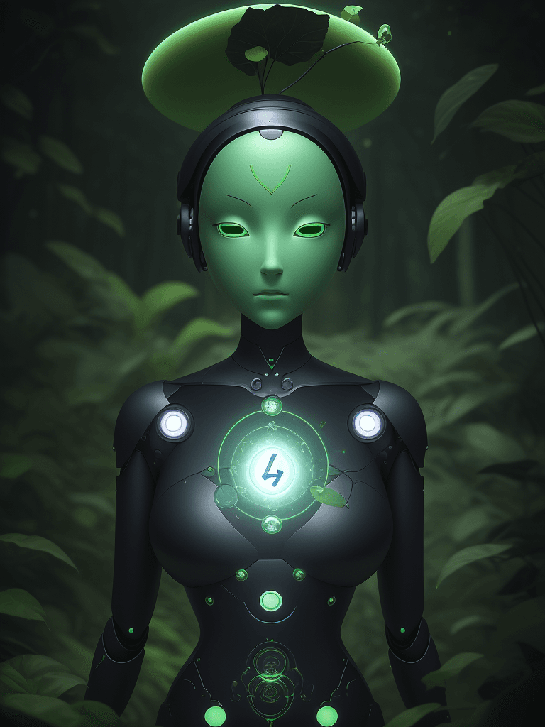 AI generated: /imagine prompt: Envision a detailed scenario of the AI enlightenment robot in Pixar  EVE style, fea...