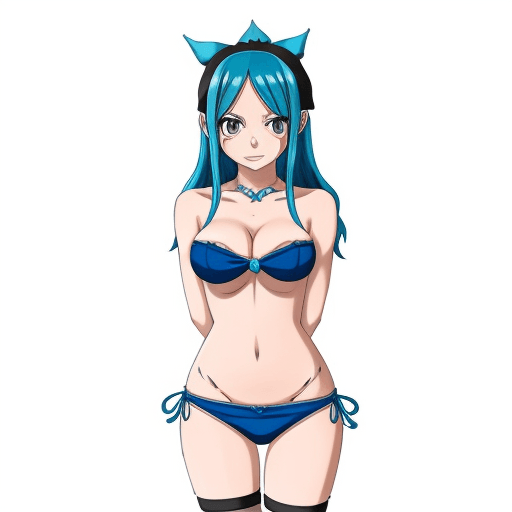 AI generated:  juvia from fairy tail drawn in  shadbase style sfw