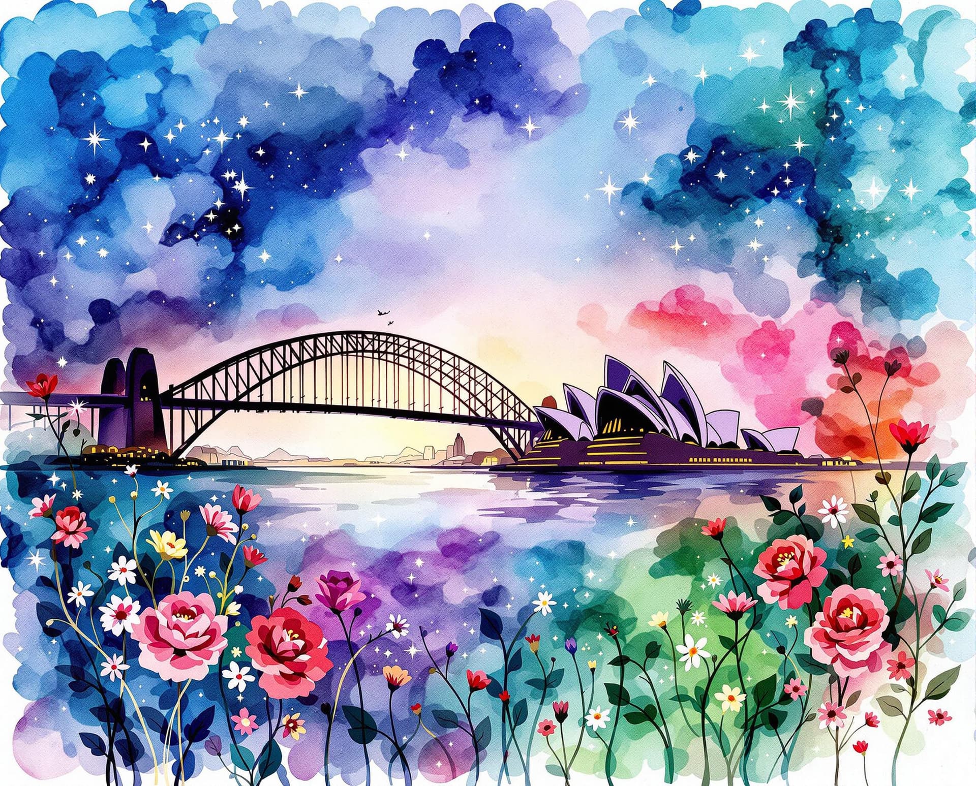 AI generated: rough unfinished hand-painted alcohol ink wash art style, wet-on-wet diffusion bloom sketch, simple ...