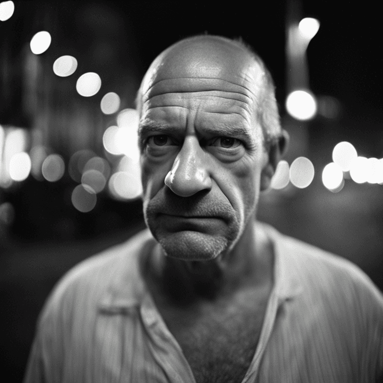 AI generated: stunning alluring medium length portrait of a gorgeous homer simpson in a mysterious city, blur, spa...