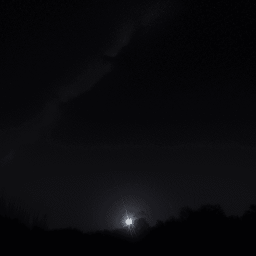 AI generated: Dark sky with shining star