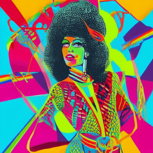 AI generated: Generate a vibrant and dynamic 70s fashion illustration that captures the spirited essence of the di...