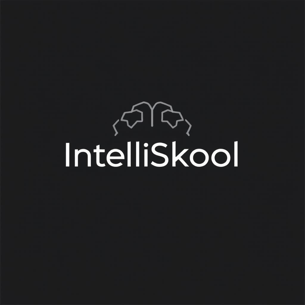 AI generated: A modern and professional logo for 'IntelliSkool', featuring an icon of a brain symbol, representing...