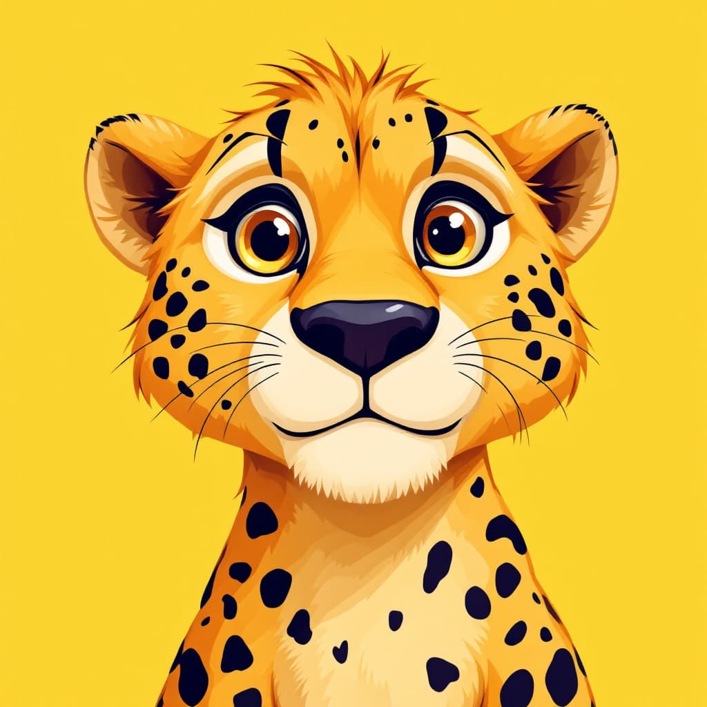 AI generated: illustration, vector cartoon-style, lion cow's face, zoom in, expressive eyes and a playful demeanor...