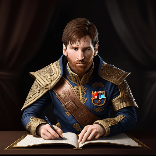 AI generated: Lionel Messi, D&D, fantasy, elegant, highly detailed, sharp focus, illustration, ultra realistic
