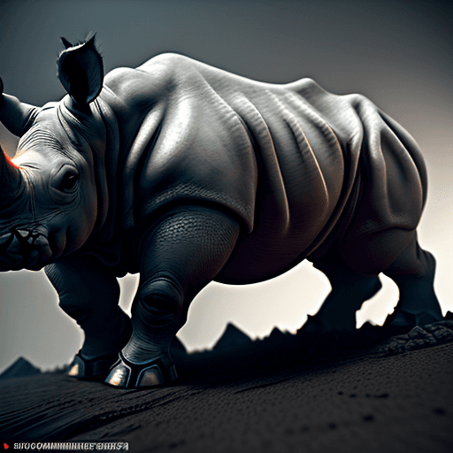 AI generated:  rhinoceros , luminosity of background, fallingcore, hyper realistic and hyper detailed, stunning co...